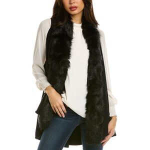 Surell Accessories Draped Vest, Black